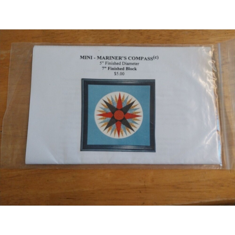 Mini Mariner's Compass 5" Finished Diameter 7" Finished Block Quilt Pattern